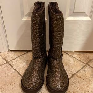 Ugg Tall Glitter with Bronze Boots - Brand New- Never Been Worn